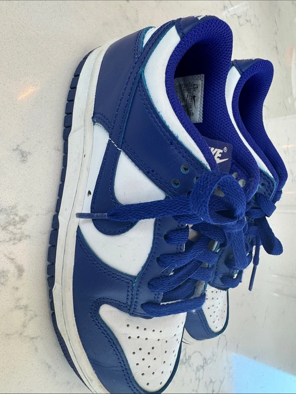 Nike Kids Royal Blue and White Low-Top Sneakers